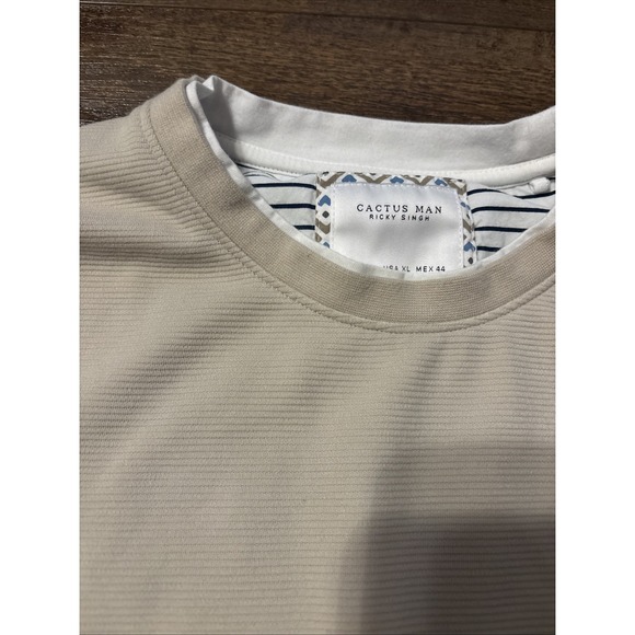 Cactus Man‎ Ricky Singh Long Sleeve Ribbed Textured Shirt Men's XL Layered Look - Picture 2 of 4